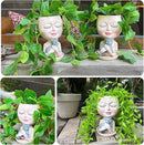 Face Plant Pots Head Planters - Face Flower Pot Head Planter with Cat, Succulent Pots with Drainage Hole, Resin Lady Planter for Indoor Outdoor, Home Decor, Mother's Day/Women Gifts by GreenHaven Gardens