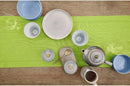 Solino Home Linen Table Runner 120 Inches Long - 100% Pure Linen Lime Green Table Runner 14 x 120 Inch - Classic Hemstitch by CozyNest Decor
