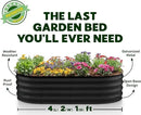 Galvanized Raised Garden Beds Outdoor // 4×2×1 ft Planter Raised Beds for Gardening, Vegetables, Flowers // Large Metal Garden Box (Black) // Patented Tool-Free Design by GreenHaven Gardens
