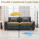 URRED Modular Sectional Sofa Comfy Cloud Couch, Modern Velvet Sofa Sleeper Deep Seat Couches with Ottoman/Pillows for Living Room (Dark Gray, 82.6'') by CozyNest Decor