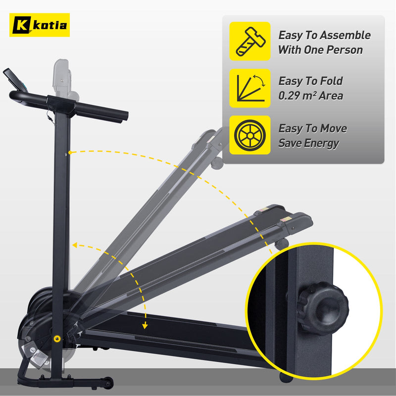 Manual Treadmill Non Electric Treadmill with 10 Incline Small Foldable Treadmill for Apartment Home Walking Running (Mode GHN213)