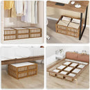 Bamboo Under Bed Storage with Wheels (2-Pack) – Rolling Underbed Shoe Organizer Box for Shoes, Blankets, Toys, Clothes Container Space-Saving Organizer Bins for Bedroom, Closet, Dorm, Nursery by CozyNest Decor