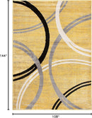 Rugshop Modern Wavy Circles Design Area Rug 9' x 12' Yellow by TinyTreasures Baby Boutique