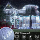 Icicle Lights for Outside, 33FT 400 LED Icicle Christmas Lights with 8 Modes 75 Drops, Waterproof Plug in Curtain String Lights for Outdoor Indoor House Yard Roof Wedding Decorations, White by GreenHaven Gardens