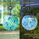 VCUTEKA Hanging Solar Lanterns Mosaic Solar Lights with Hook Up, Outdoor Garden Lights Decor for Yard Tree Fence Patio, Blue by GreenHaven Gardens