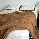 Chunky Knit Blanket - Luxury Soft Cozy Extra Large Size (80 * 90) Throw Blanket,100% Woven Blanket Rope Knot Throw Blanket for Couch, Sofa, Home Decor, Gift - Machine Washable（Brown） by CozyNest Decor