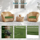Codi Patio Chair Cushions 19x19 Inch, Waterproof Seat Cushion for Outdoor Furniture with Handles & Adjustable Straps, Fade Resistant - Set of 2, Green by GreenHaven Gardens