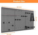 WALMANN Metal Pegboard Wall Tool Organizer Board with Pegboard Hooks, 24x48in Tools Organizer Pegboard for Garage, Workbench, Peg Boards, Tool Organizer Board with Hooks(Black) by GreenHaven Gardens