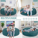 7FT Bean Bag Chair, Large Bean Bag Chairs with Memory Foam Filled, Fluffy Beanbag Sofa with Dutch Velvet Cover, Round BeanBag Chairs for Living Room, Playroom - Sea Blue by TinyTreasures Baby Boutique