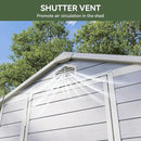 Aoxun 6.3 X 4.2 FT Resin Storage Shed Outdoor Plastic Large Garden Shed with Lockable Door, Floor for Backyard, Garden, Patio, Lawn, Grey (Grey, 6.3 x 4.4)