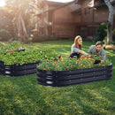 Raised Garden Bed Kit, 6x3x1 ft Galvanized Planter Box Outdoor with Safety Edging, Large Metal Raised Beds for Gardening Vegetables Flower Herb (Navy Blue) by GreenHaven Gardens