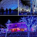 EEW 2-Pack 200 LED Solar String Lights Outdoor, Solar Christmas Lights with 8 Lighting Modes, Waterproof Green Wire Solar Tree Lights for Outside Xmas Wedding Party Garden Patio Decorations (Blue) by GreenHaven Gardens