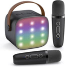 YLL Mini Karaoke Machine with 2 Wireless Microphones for Kids Adults, Portable Bluetooth Speaker, Popular Gift for 3, 4, 5, 6, 7, 8, 9, 10, 11, 12, 13+ Years Old Teens Birthday for Boys Home(Black) by TinyTreasures Baby Boutique