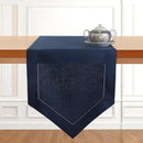 D'Moksha Homes Navy Blue Linen Table Runner 72 Inches Long - 100% Pure Linen Diamond Table Runner 14 x 72 Inch for Dining, Fall and Halloween - Machine Washable by CozyNest Decor