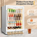 Tylza Beverage Refrigerator 24 Inch, Under Counter/Freestanding Drink Fridge, 190 Cans Beverage Cooler with Glass Door, Reversible Door, Low Noise, Quick Cooling - for Beer, Soda, ETC, White by CozyNest Decor
