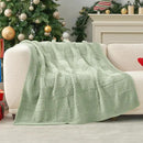 Amélie Home Chenille Knit Throw Blanket for Couch, Checkered Texture Decorative Soft Blanket for Sofa, Bed & Living Room, 60"x80", Sage Green by CozyNest Decor
