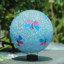 Gazing Ball 8 Inch Butterfly Glass Mosaic Garden Globe Outdoor Gazing Globe Yard Ornament for Garden Yard Home Lawn Outdoor Decoration Gift for Women (Not Solar Powered) by CozyNest Decor
