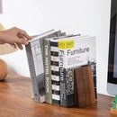 Muso Wood Thickened Wooden Bookends for Heavy Books, Creative Decorative Non-Skid Handmade Walnut Wood Ends for Shelves by CozyNest Decor