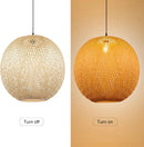 Arturesthome Round Bamboo Pendant Lights, Wicker Chandelier Hand-Woven Boho Basket Lampshade Hanging Ceiling Light for Kitchen Island Living Room by GreenHaven Gardens