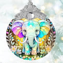 Stained Glass Suncatcher, Jocidea Elephant Ornament, Christmas Ornaments, Holidays Ornaments, Christmas Tree Decor, Elephant Decor for Home, Elephant Gifts by GreenHaven Gardens