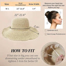 Floppy Big Beach Straw Hats for Women Foldable Summer Wide Brim Packable Sun Hat Womens Travel Straw Fedora Hat by GreenHaven Gardens