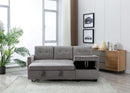 Reversible Sectional Storage Sleeper Sofa Bed, L-Shape 2 Seat Sectional Chaise With Storage, Skin-Feeling Fabric by HouseOfZazla