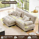 Modular Sectional Sofa, L Shaped Couch with Ottoman, 2 Seater Cloud Couch Small Couches for Small Spaces, Modern Deep Seat Sofa Living Room Oversized Loveseat W/Bolster Armrests 4 Pillows by CozyNest Decor