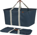 CleverMade Collapsible Laundry Tote - LUXE Navy Noir Cream 2Pack 50L - Foldable Storage Organization Container Clothes Laundry Room Storage Solution by CozyNest Decor