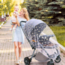 Baby Stroller Mosquito Net (2 Pack) - Durable Mesh Protection for Bassinets, Cradles, Playards, Pack N Plays & Portable Mini Cribs | Breathable Universal Fit Insect Barrier (Black + Daisy) by TinyTreasures Baby Boutique