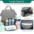 Diaper Bag Backpack, Diaper Bags for Baby Girls Boys, Baby Bags for Moms Dads, Nappy Changing Bag with Insulated Pockets,Multi-functional Waterproof Backpack with Stroller straps - Grey by TinyTreasures Baby Boutique