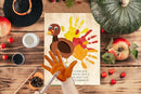Handprint Art Craft Kits, DIY Happy Thanksgiving Keepsake, Handprint Baby Keepsake Gifts, 10 Turkey Cards, Thanksgiving Party Games, Make Your Own Thank You Greeting Cards Gifts for Mom and Dad, 01 by TinyTreasures Baby Boutique