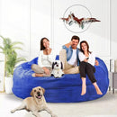 Bean Bag Chair for Adults 5FT,Soft Removable Cover for Teens/Girls Bedroom,Fluffy Giant Round Floor Beanbag Lounger Chairs (No Filler,Sapphire) by CozyNest Decor