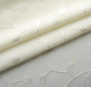 MIUCO Floral Embroidered Semi Sheer Curtains Faux Linen Grommet Curtain Panels for Living Room 52 x 95 Inch 1 Pair, Off White by CozyNest Decor
