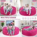 6FT Bean Bag Chair, Large Bean Bag Chairs with Memory Foam Filled, Fluffy Beanbag Sofa with Dutch Velvet Cover, Round BeanBag Chairs for Living Room, Playroom - Pink by TinyTreasures Baby Boutique