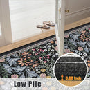 Runner Rug for Entryway: 2.6x8 Kitchen Rugs Non Slip Washable Ultra-Thin Soft Floral Carpet Indoor Stain Resistant Carpets for Hallway Bedroom Kitchen Laundry Bathroom Dorm Dark Black by TinyTreasures Baby Boutique