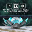 Lotus Solar Lights Outdoor,Solar LED Powered Garden Light Waterproof for Decor Tabletop Ground Yard Patio Walkway Landscape,Metal Glass LED Lotus Flower Lights by GreenHaven Gardens