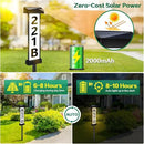 DBF Solar Address Sign, Dual-Sided House Numbers for Outside Waterproof, 3 Colors LED Illuminated Solar Powered Address Plaque with stakes, Outdoor House Number for Home Yard Garden Street