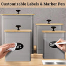 Kitchen Canisters for Countertop Set of 4 with Customizable Chalkboard Labels & Marker Pen - Big Iron Kitchen Canisters with Airtight Lids - Gray Canister Set - Flour and Sugar Containers Farmhouse by CozyNest Decor