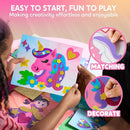 Klever Kits Foam Art Kit for Kids, EVA Foam Stickers with 6 Art Board and 800+ Stickers, DIY Arts and Crafts for Boys Girls Age 3+, Unicorns & Princesses Birthday Gifts Travel Toy by TinyTreasures Baby Boutique