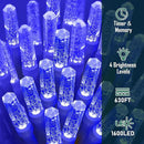 Heceltt 1600 LED 630 FT String Lights Outdoor, 8 Modes Christmas Lights Plug in, IP44 Waterproof Led String Lights with Timer and Memory for Christmas Holiday Wedding Decorations (Blue) by GreenHaven Gardens