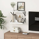 Fun Memories 10 Inch Deep Floating Shelves, White Floating Shelf 16 Inch Long, 16" W x 10" D Wall Shelves Set of 2, Deep Shelves for Books, Wide Floating Shelves for Bahtoom, Living Room, Kitchen by CozyNest Decor