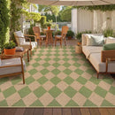 Lahome Checkered Dining Living Room Rug, 8x10 Washable Indoor Outdoor Easy Jute Rug, Farmhouse Neutral Diamond Non Slip Non Shedding Floor Carpet for Sunroom Deck Classroom Office by CozyNest Decor