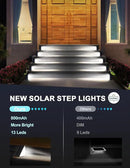 LED Solar Step Lights Stair Light Solar Deck Lights IP67 Solar Decoration Lights for Yard, Patio, Garden, Walkways, Front Door, Pathway, Driveway, Porch 6PK by GreenHaven Gardens
