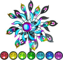51.9" Peacock Solar Wind Spinner Outdoor Decor – Waterproof LED Lighted Garden Art with Adjustable Metal Pole, IP65 Weather Resistant for Yard, Patio by CozyNest Decor