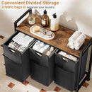 Lulive Laundry Hamper, Laundry Basket Organizer with 3 Pull-Out Removable Bags & Large Top Shelf, 3 × 12.5 Gal (142L) Freestanding Laundry Sorter 3 Sections for Laundry Room, Bathroom and Dorm by CozyNest Decor