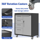 Sturdy Metal Tool Storage Cabinet With Wheels Durable Garage, Office & Home Organizer Steel by HouseOfZazla