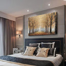 Large Tree Wall Art for Living Room Hand-Painted Forest Oil Painting Framed Yellow Grove Artwork Autumn Landscape Canvas Picture for Living Room Bedroom Home Decorations Wall Decor Large 48"x32" by CozyNest Decor