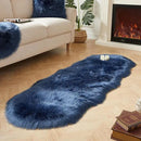 AMTOVO Faux Sheepskin Rug, Dark Blue Ultra Soft Fluffy Shag Area Rug, 2 x 6 ft Faux Fur Rug for Bedroom Sofa Throw Cushion Room Decor, Sheepskin by CozyNest Decor