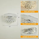 Empire Crystal Wall Sconces, Chrome Wall Light Fixtures, Luxury Wall Lamp for Living Room Bedroom Bathroom Bedside Hallway Stairway by CozyNest Decor