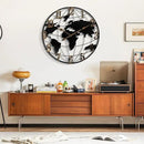 Oversizd Large Wall Clock - 32 Inch World Map Minimalist Modern Metal Silent Non-Ticking Battery Operated Wall Clocks for Living Room Office Farmhouse Home Decor by CozyNest Decor